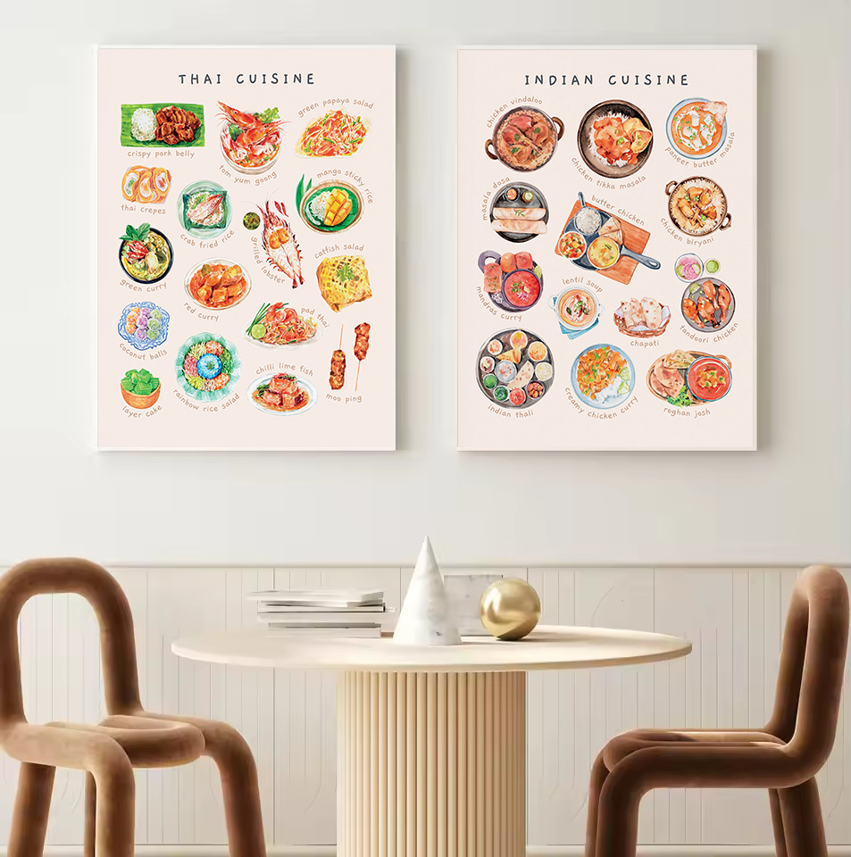 Watercolor Asian Cuisines Clas - Home Cooking Asian ulasan dan harga