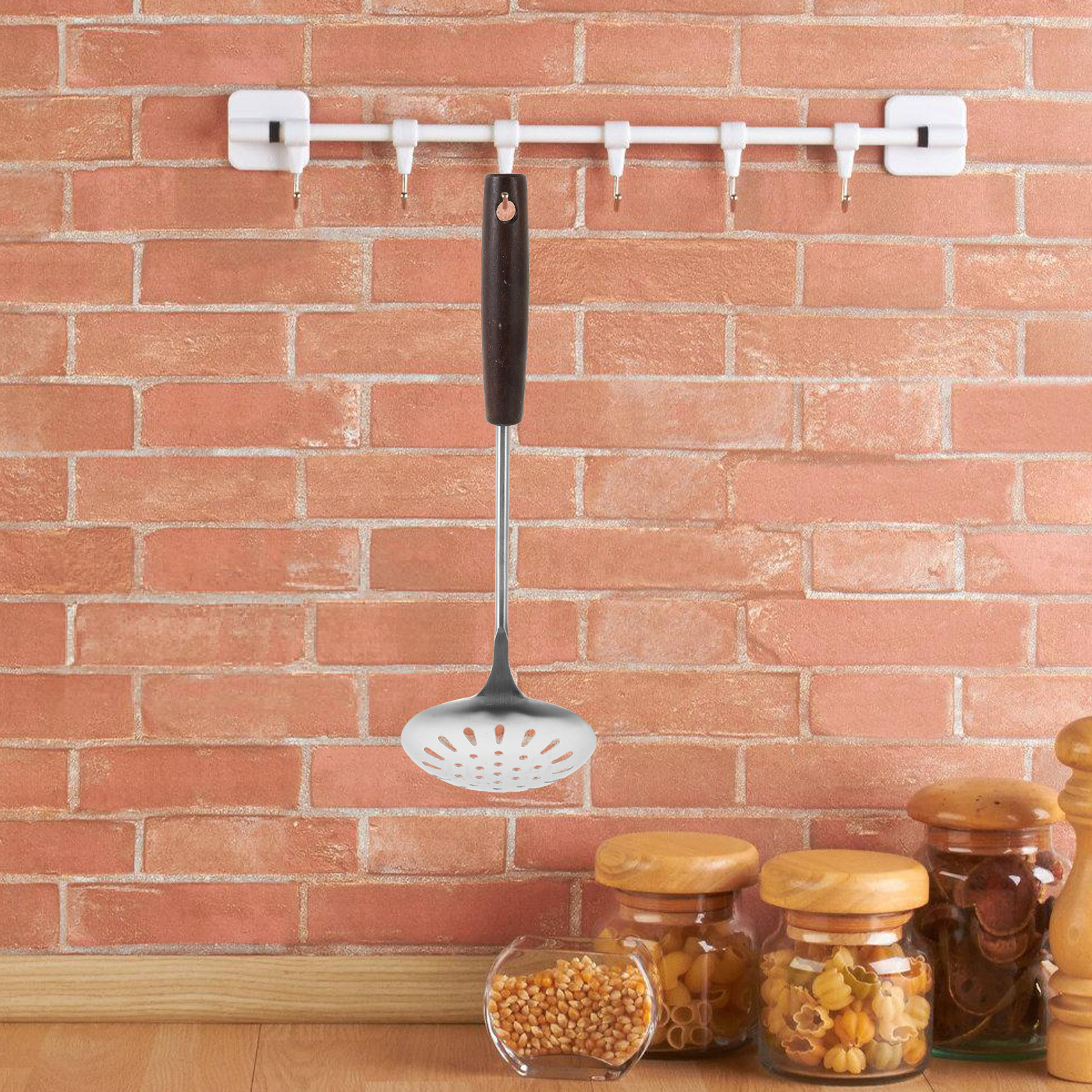 Ergonomic Slotted Spoon Stainl - Home Cooking Asian ulasan dan harga