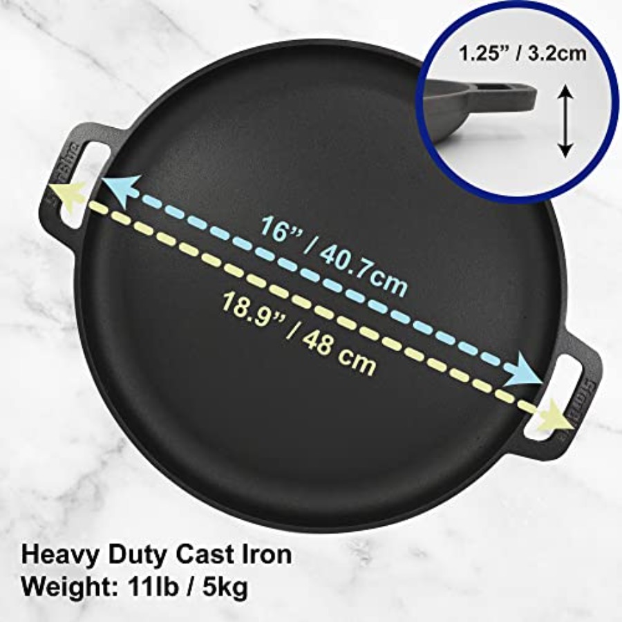 16 Inch Cast Iron Pizza Pan Ro - Comal Griddle Round ulasan dan harga
